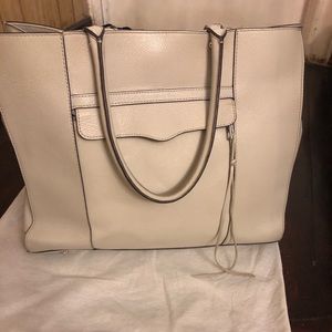 Light grey Rebecca Minkoff leather tote